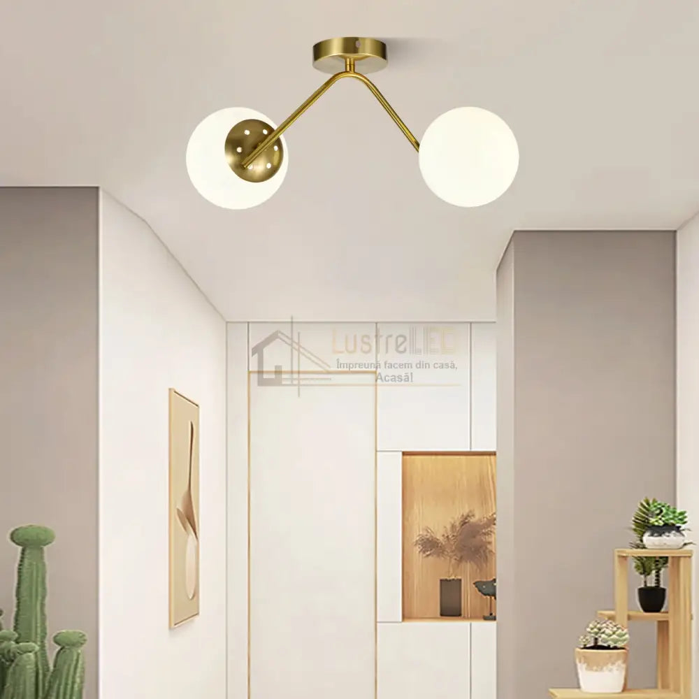 Lustra Abajur MAT Nordic Scale GOLD 2xE27 lustreled.ro