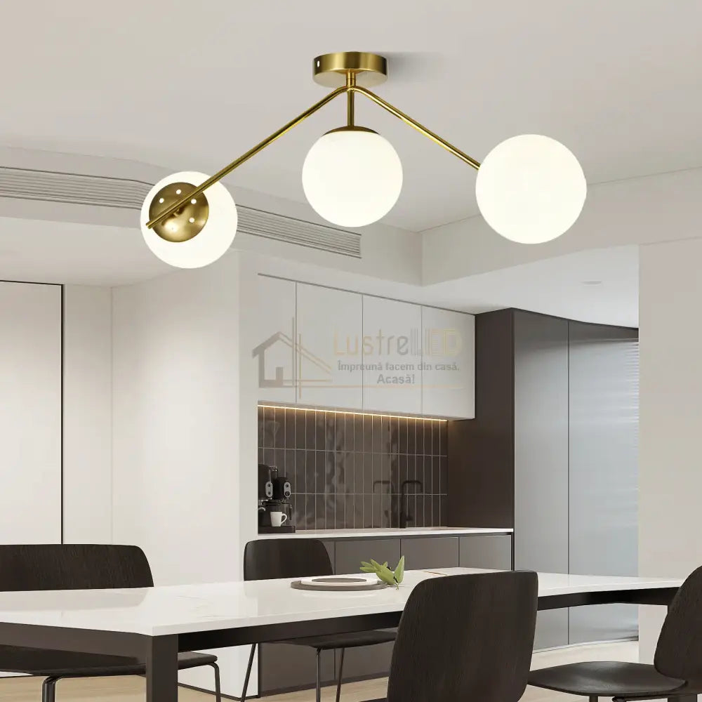 Lustra Abajur MAT Nordic Scale GOLD 3xE27 lustreled.ro