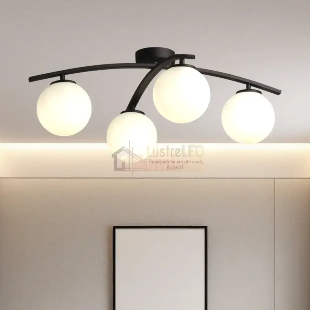 Lustra Abajur 4xE27 MAT BLACK - DM 2601/4 NEAGRA / ABAJUR Chandeliers