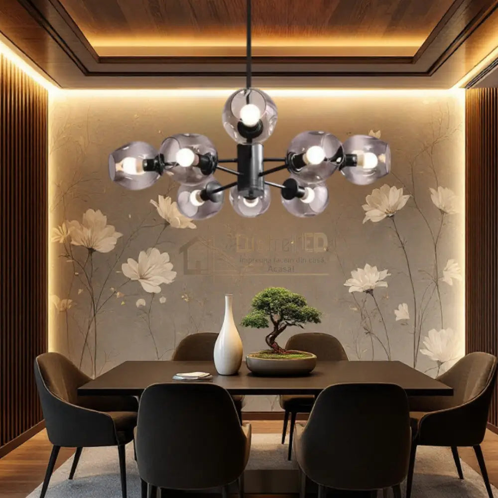 Lustra Abajur Reglabila 8xE27 Umbrava - 6035-8 NEAGRA / ABAJUR Chandeliers