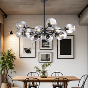 Lustra Abajur Sticla 12xE27 Umbrava - 6035-12 NEAGRA / ABAJUR Chandeliers