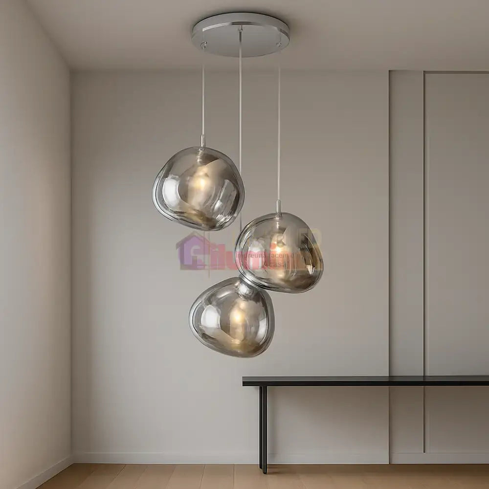 Lustra Abajur Suspendata Chrome Orbs 3xE27 lustreled.ro