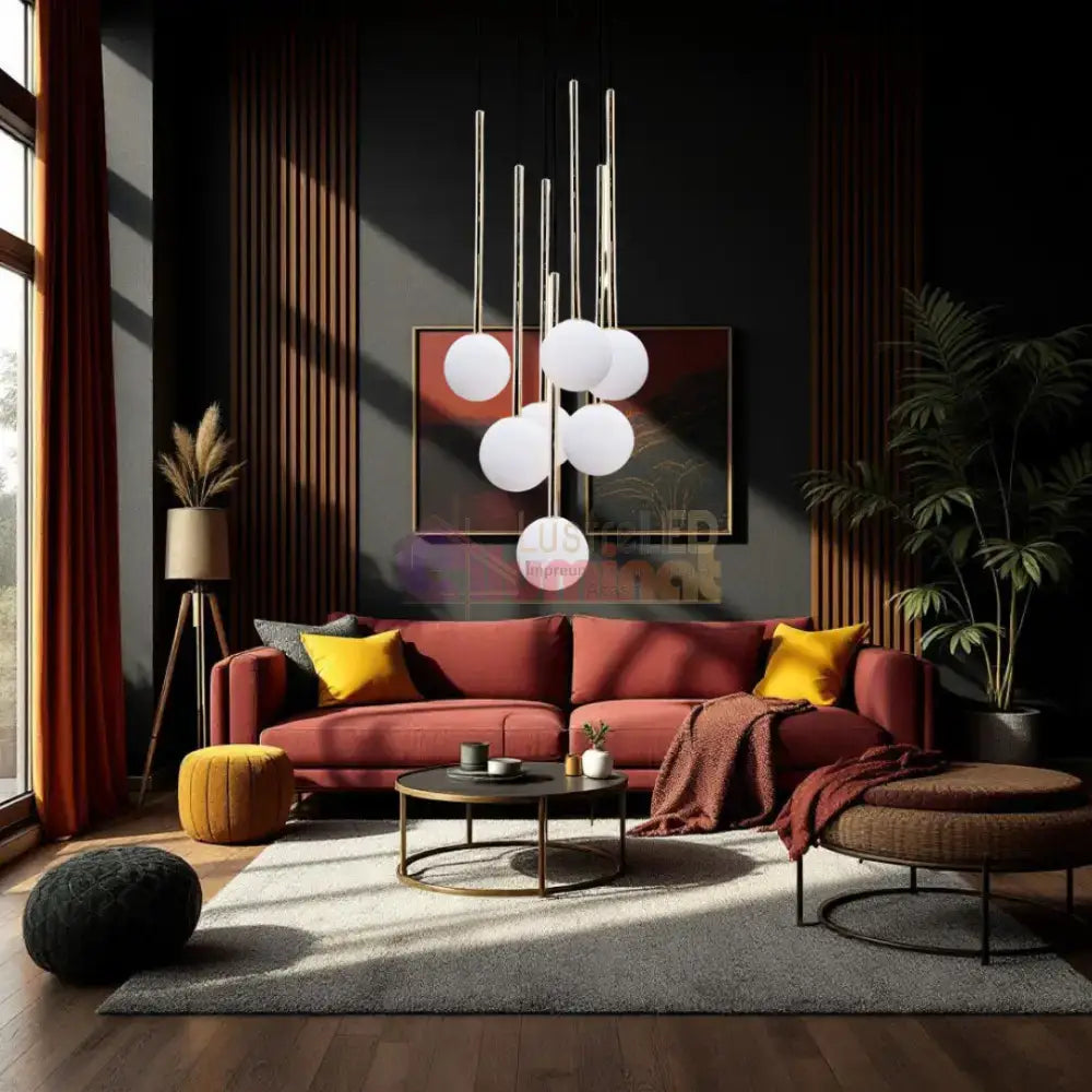 Lustra Abajur Luxury ALI Golden lustreled.ro