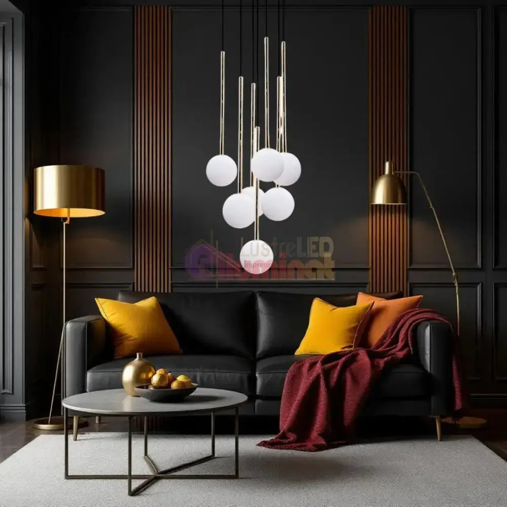 Lustra Abajur Luxury ALI Golden lustreled.ro