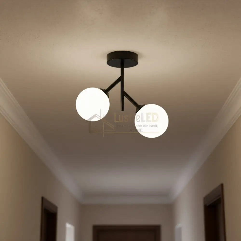 Lustra Abajur TIAN 2xE27 Black NEAGRA Chandeliers