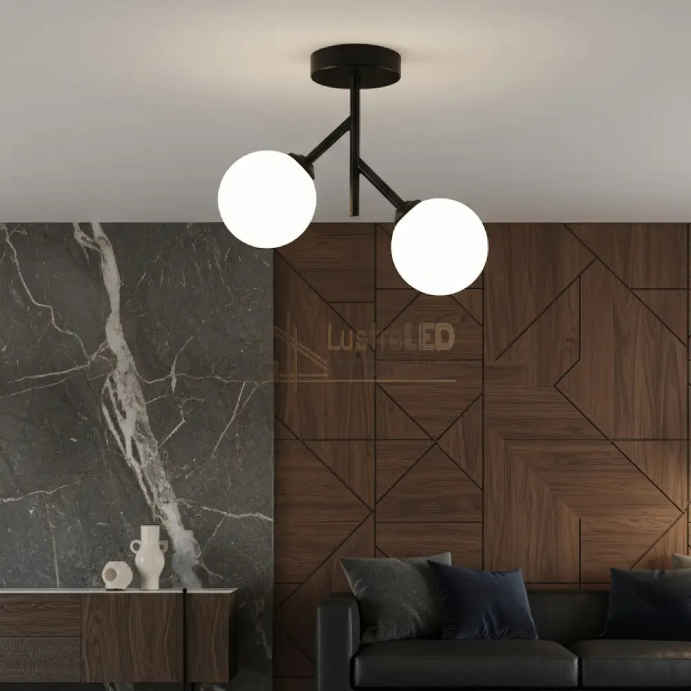 Lustra Abajur TIAN 2xE27 Black NEAGRA Chandeliers