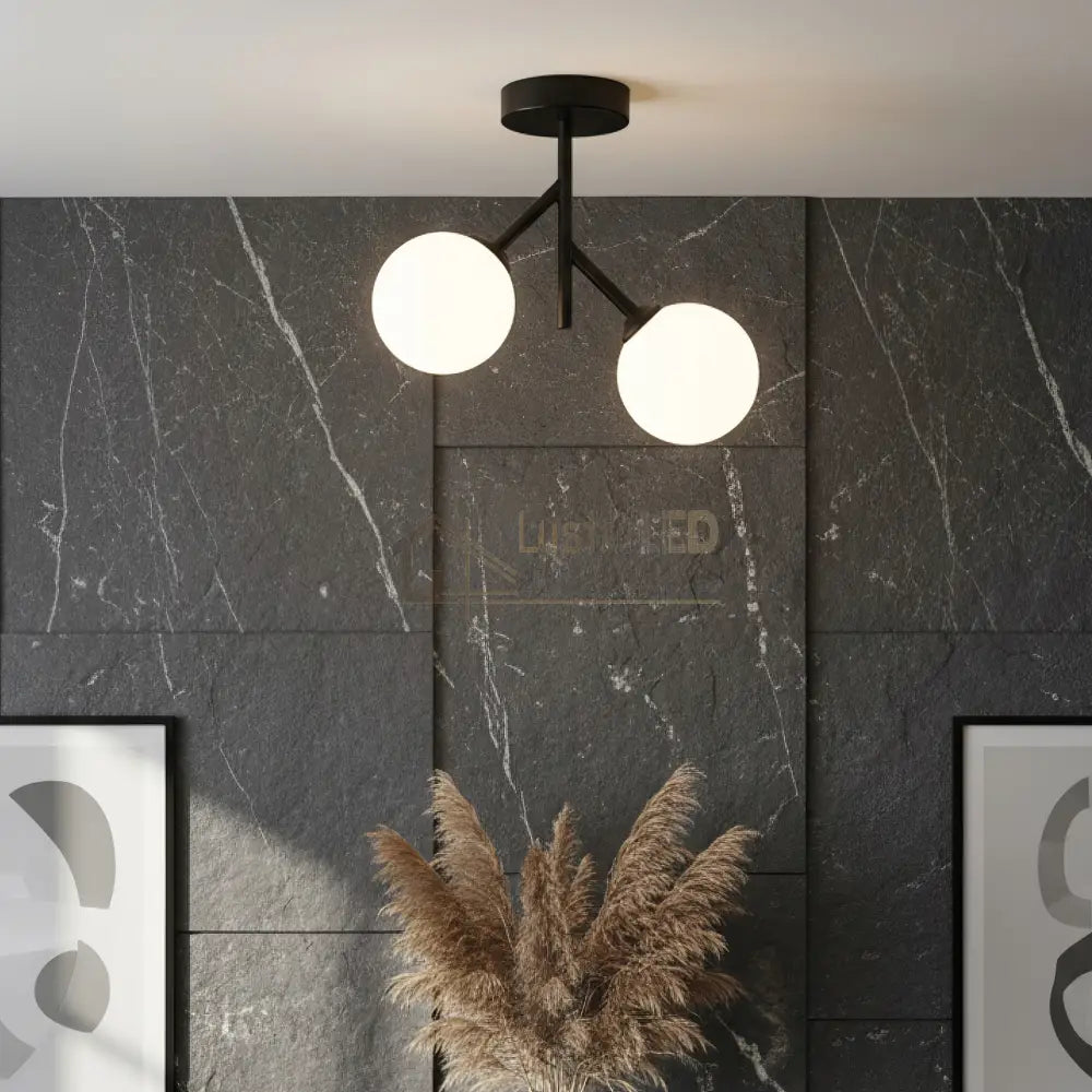 Lustra Abajur TIAN 2xE27 Black NEAGRA Chandeliers