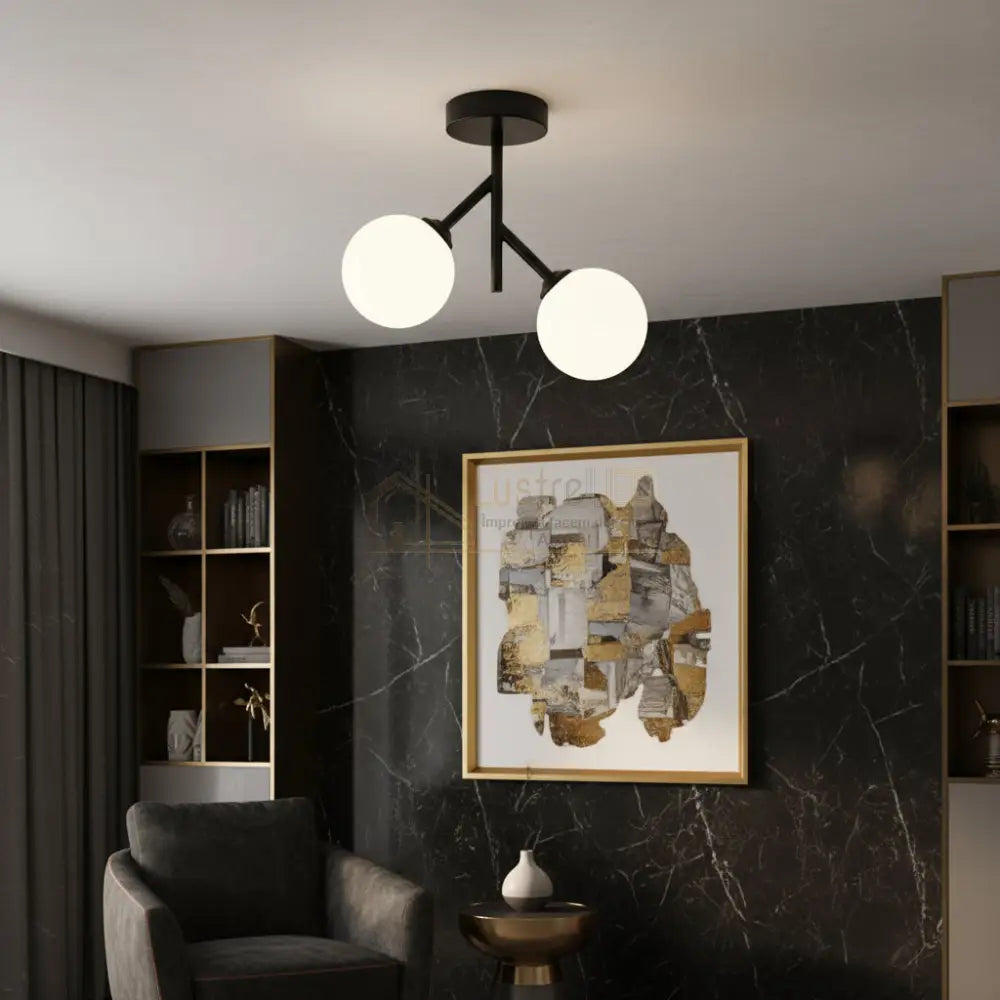 Lustra Abajur TIAN 2xE27 Black NEAGRA Chandeliers