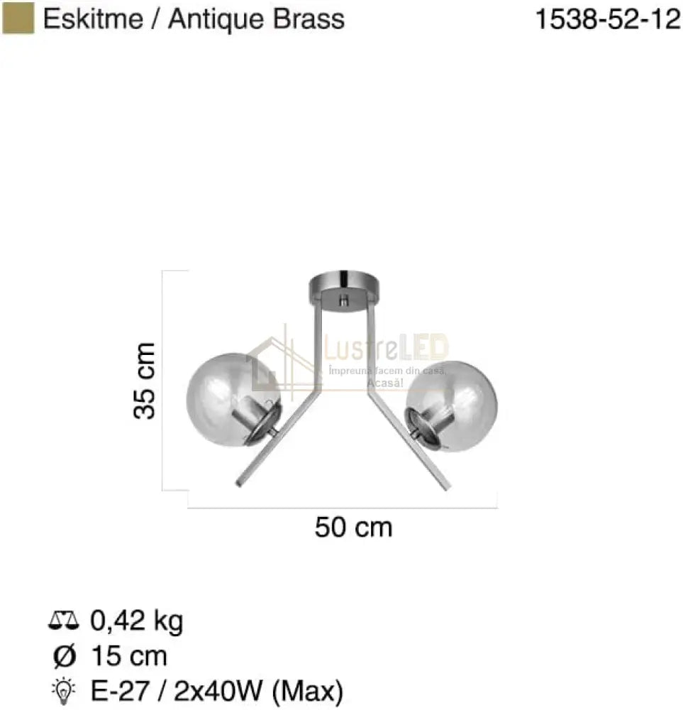 Lustra Abajur Transparent Aplicata 2Xe27 Mx412-2 Chandeliers