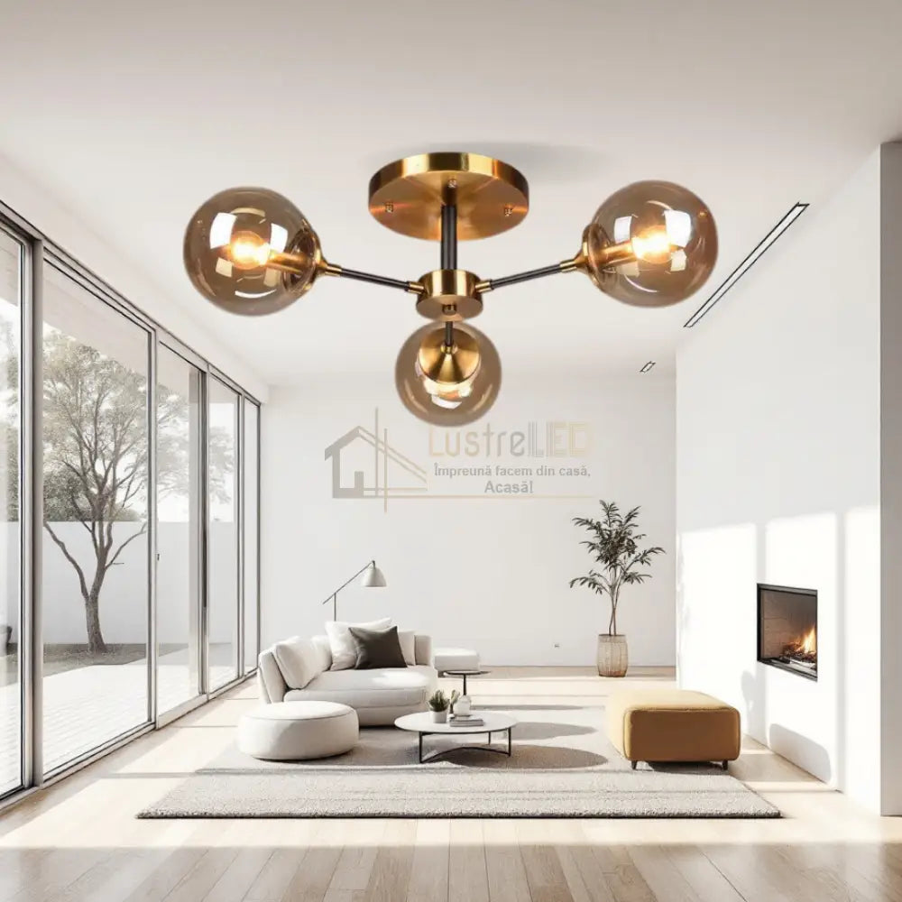 Lustra Abajur Transparent Aplicata 3xE14 DF1055-3 ABAJUR / AURIE / 50CM Chandeliers