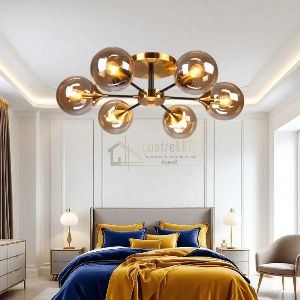 Lustra Abajur Transparent Aplicata 6xE14 DF1055-6 ABAJUR / AURIE / 50CM Chandeliers