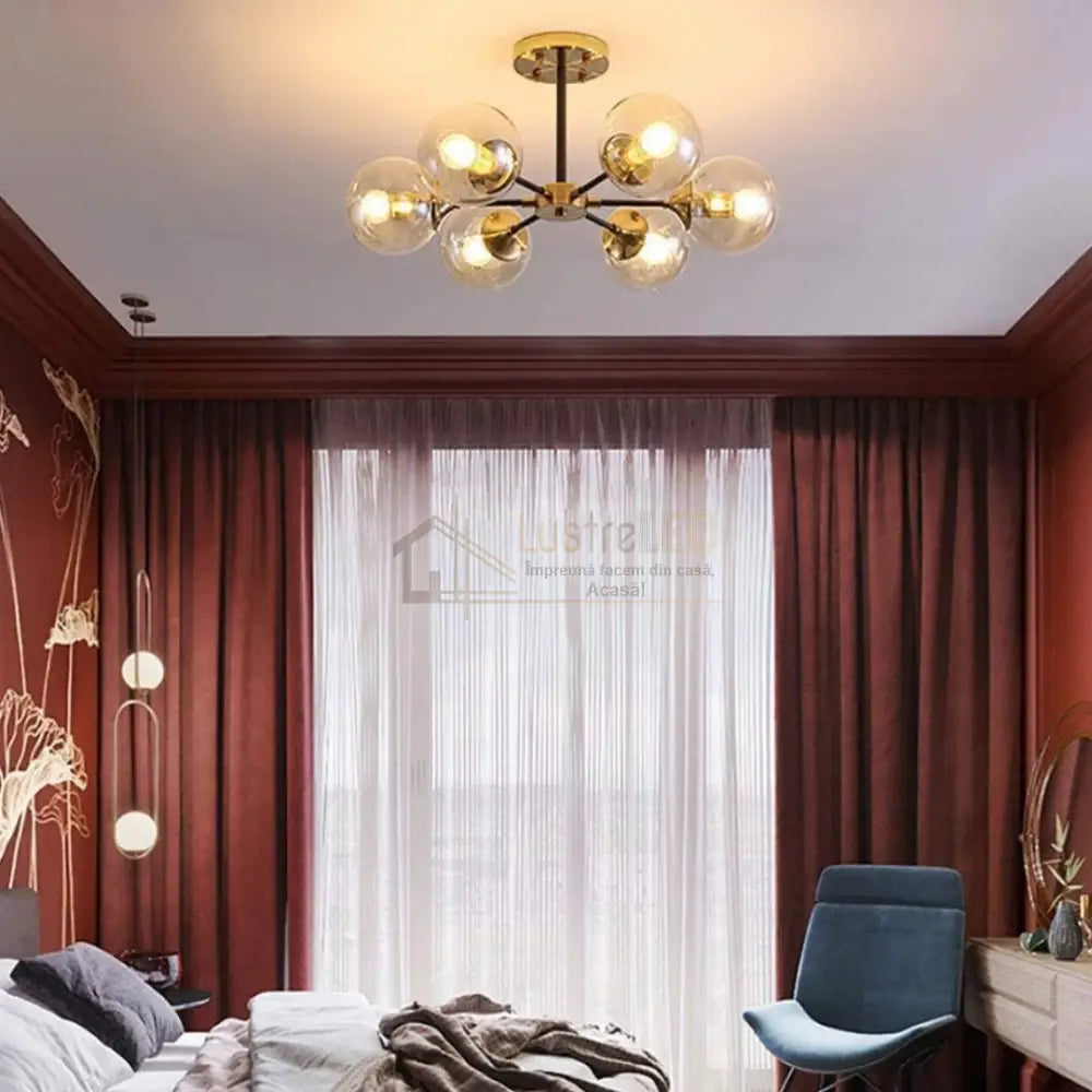 Lustra Abajur Transparent Aplicata 6xE14 DF1055-6 ABAJUR / AURIE / 50CM Chandeliers