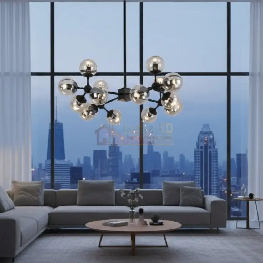 Lustra Abajur Transparent Black RAXO NEAGRA / ABAJUR Chandeliers