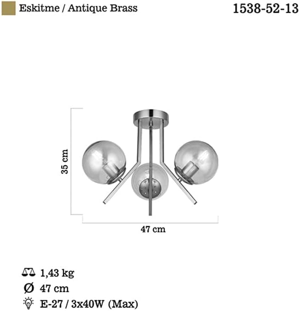 Lustra Abajur Transparent Aplicata 3Xe27 Mx412-3 Chandeliers