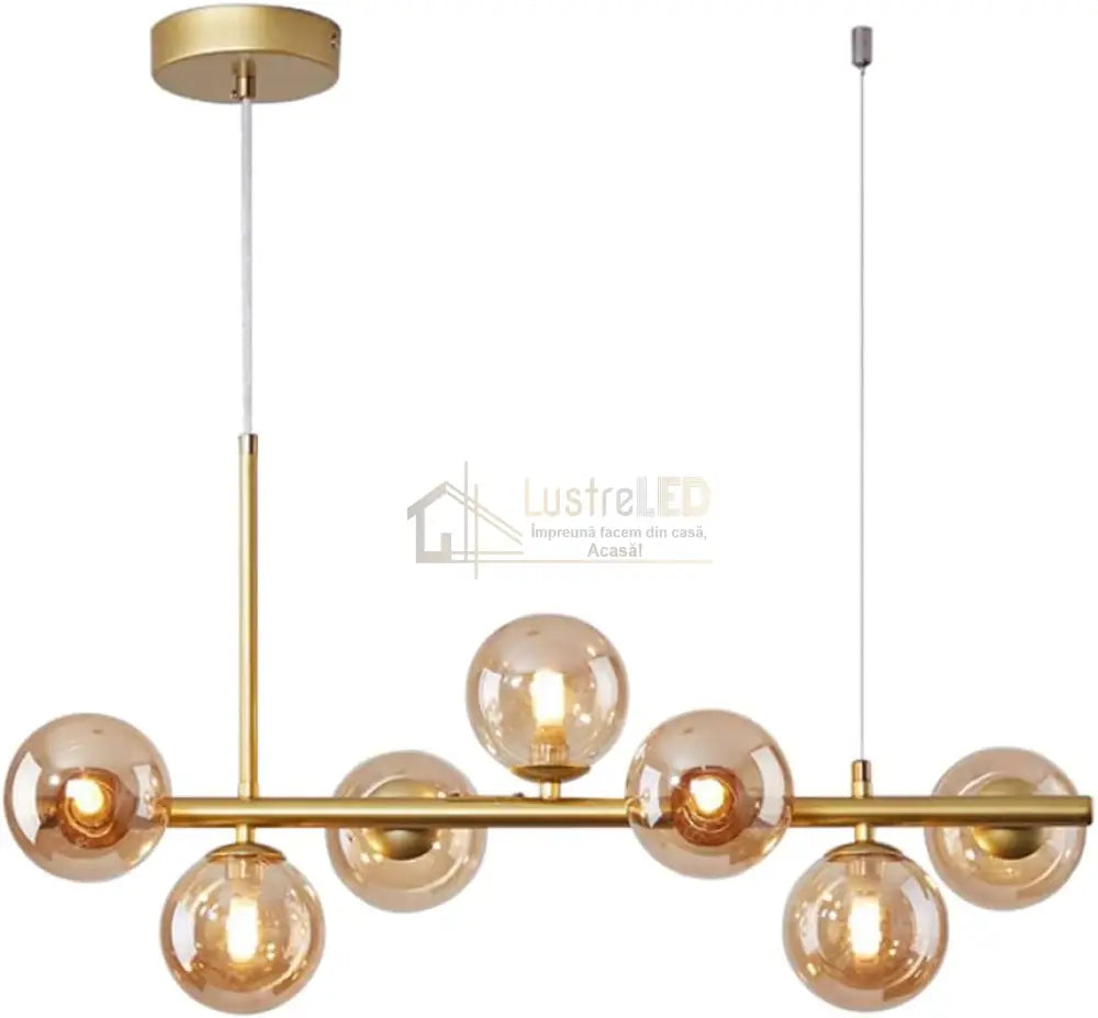 Lustra Abajur Transparent Gold Liniara 7Xe27 C8323/7Gd Chandeliers