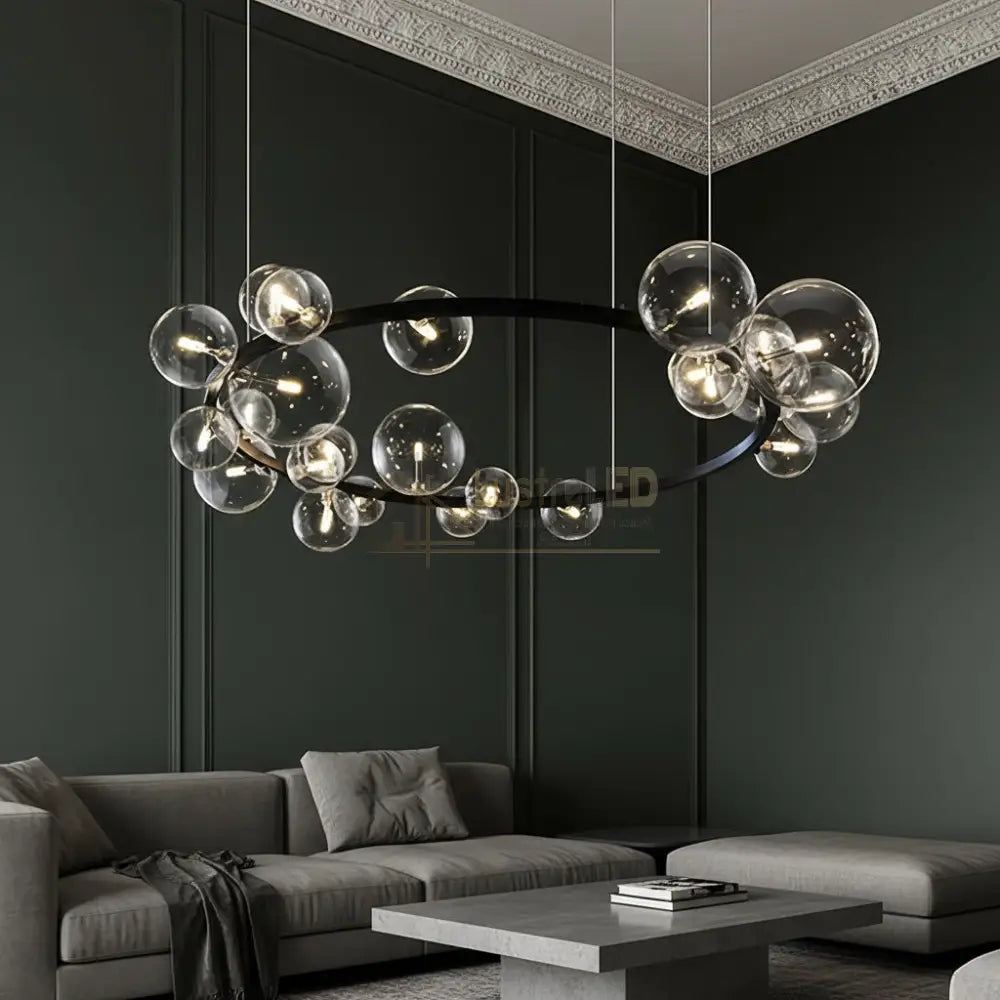 Lustra Abajur Vaya 24xG9 Black Rotunda 120cm Chandeliers