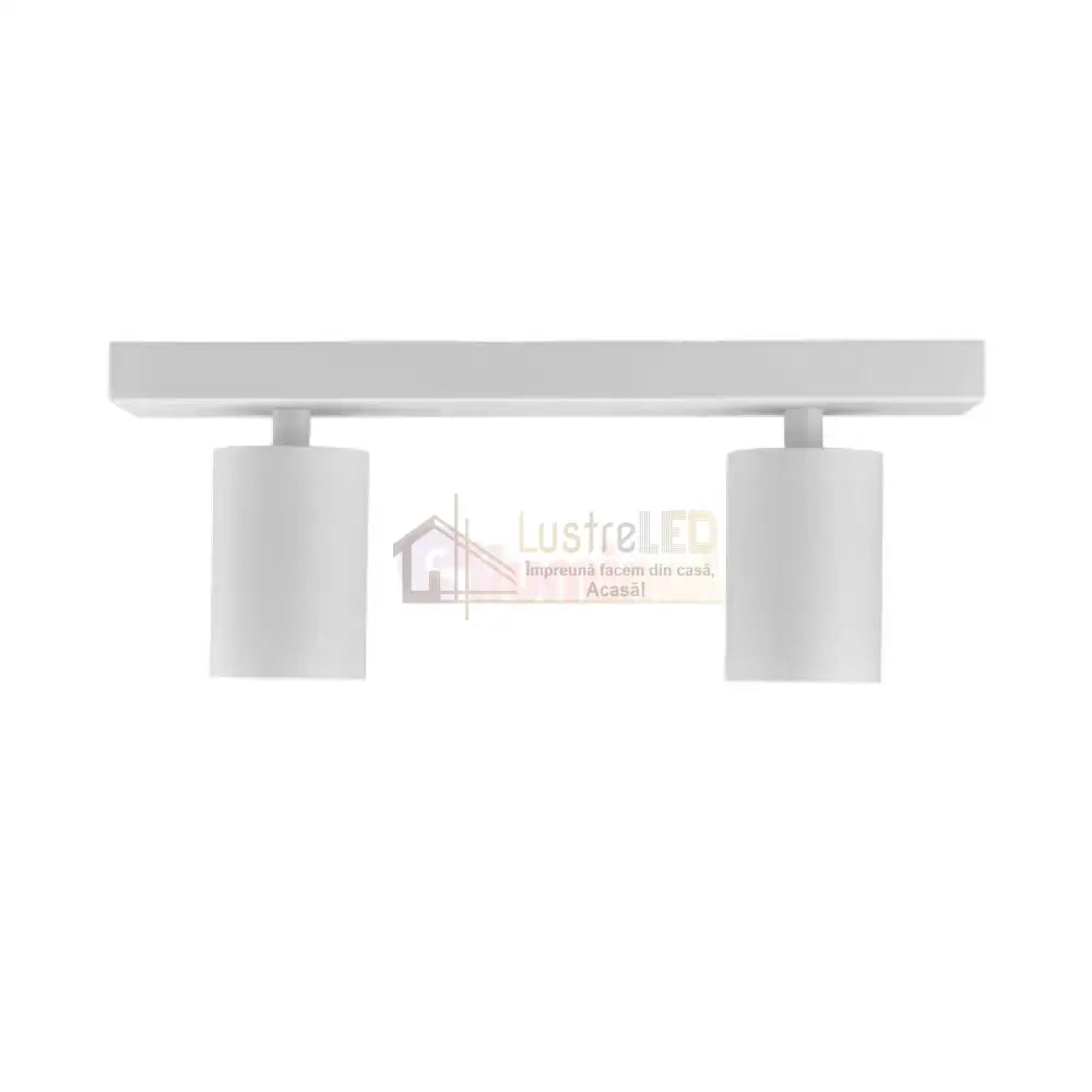 Lustra Alba Liniara cu 2 Spoturi Reglabile 2xGU10 Lighting Fixtures