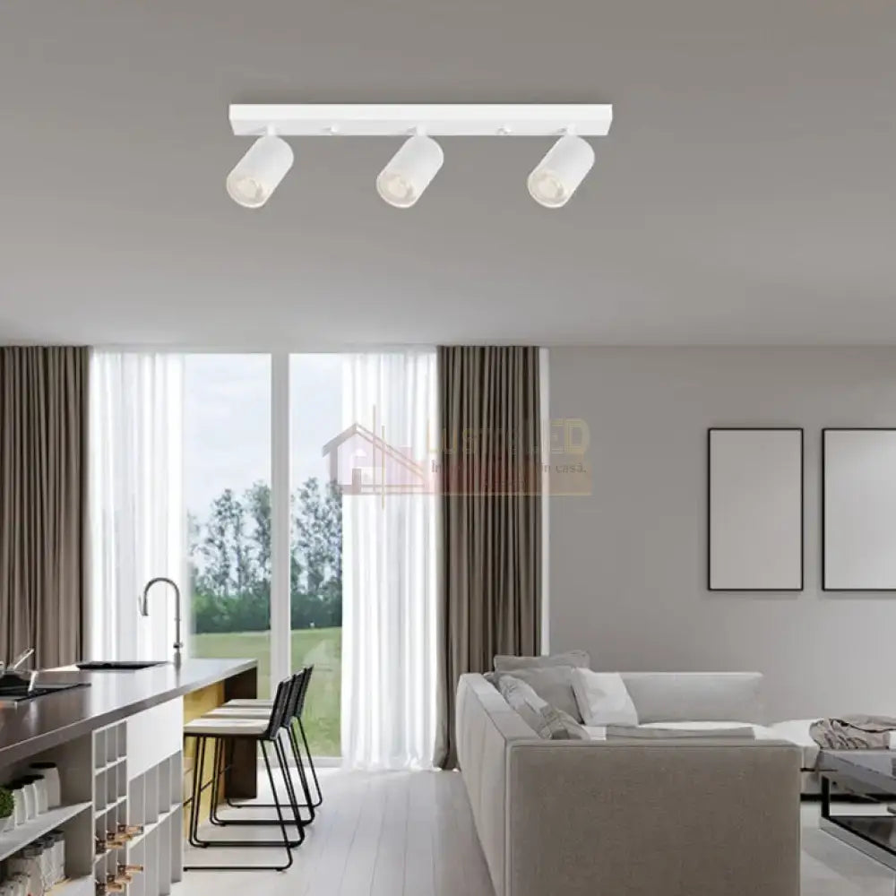 Lustra Alba Liniara cu 3 Spoturi Reglabile 3xGU10 Lighting Fixtures