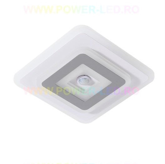 Lustra LED 28W Patrata cu Senzor Miscare Echivalent 200W
