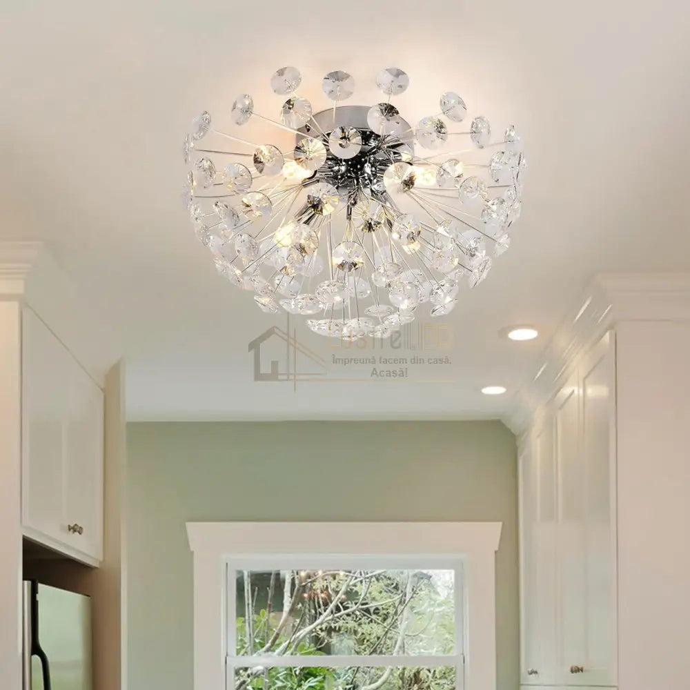 Lustra Aplicata Crystal Dandelion Silver Chandeliers