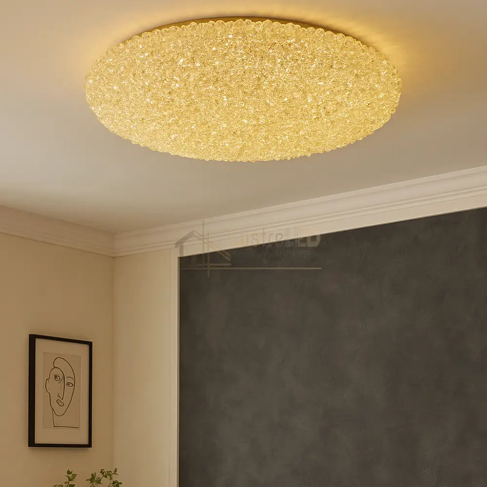 Lustra Aplicata Crystal Golden Sponge Dome lustreled.ro
