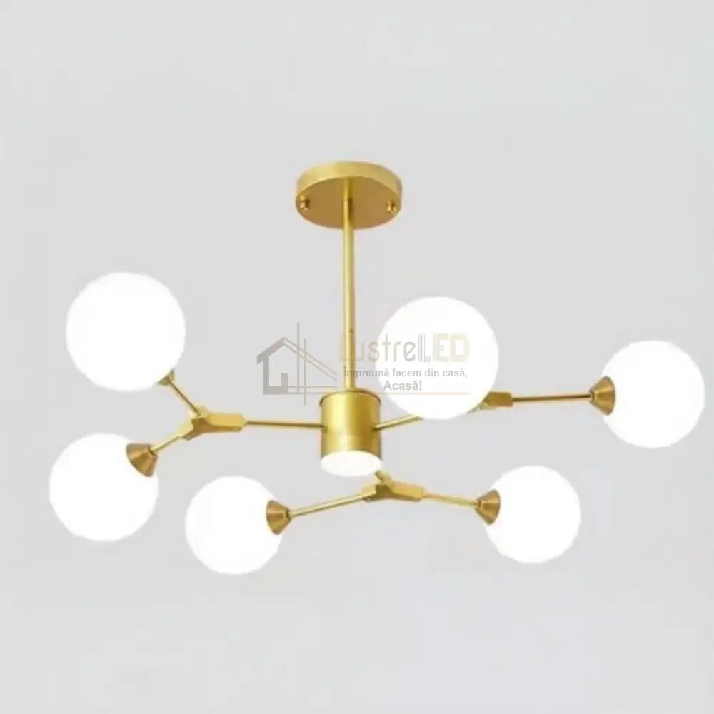 Lustra Auryn Gold Abajur Mat 6xG9 Chandeliers
