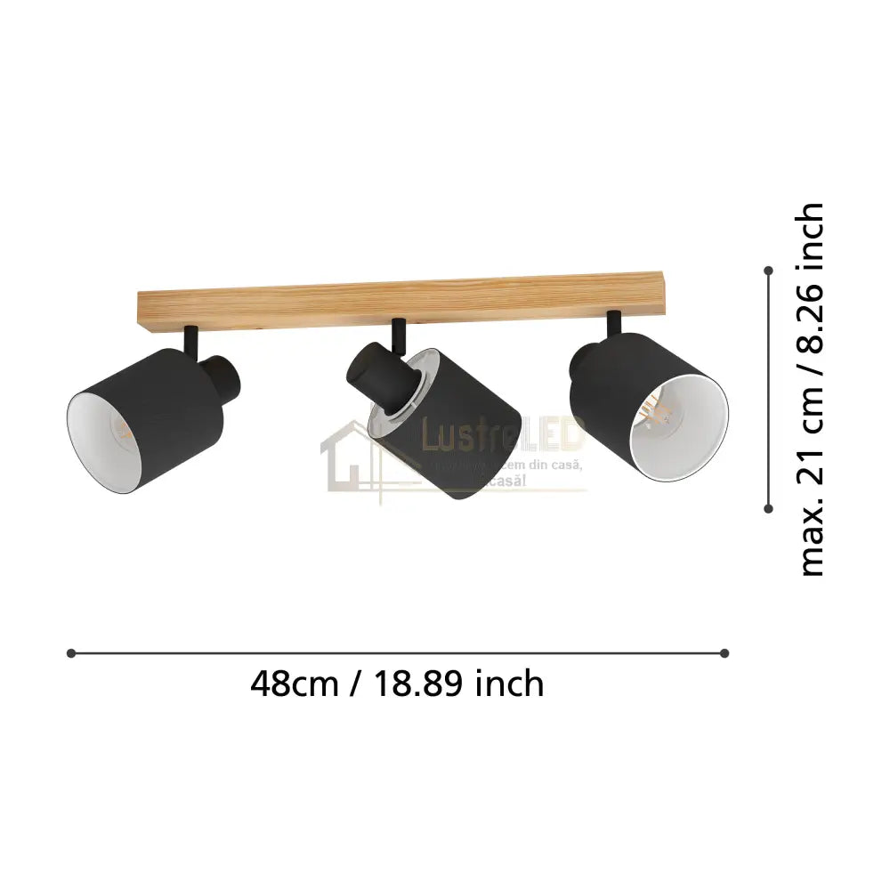 Lustra BATALLAS Black & Brown NEAGRA / VINTAGE SI RETRO DESIGN / 110CM Chandeliers