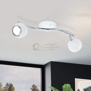 Lustra BIMEDA cu 2 Spoturi White & Silver 36CM