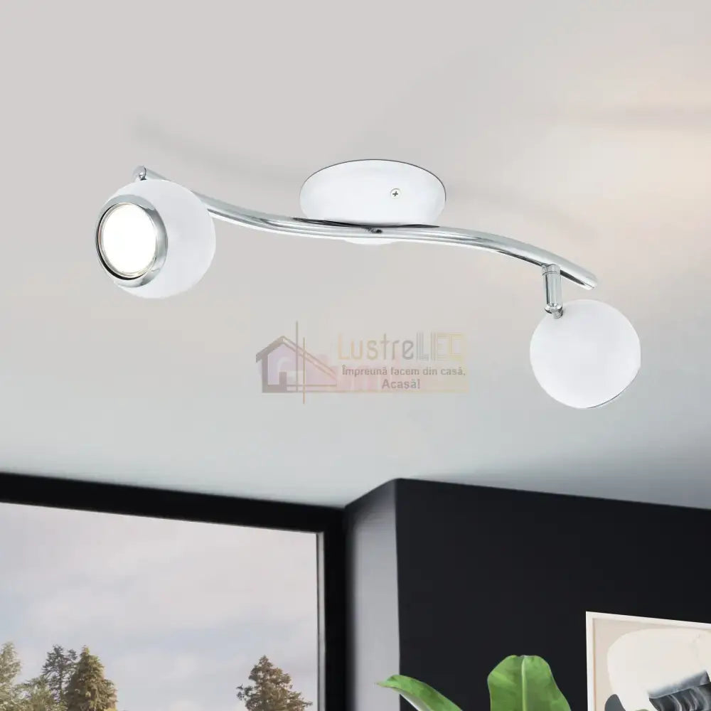 Lustra BIMEDA cu 2 Spoturi White & Silver 36CM 36.5CM Chandeliers