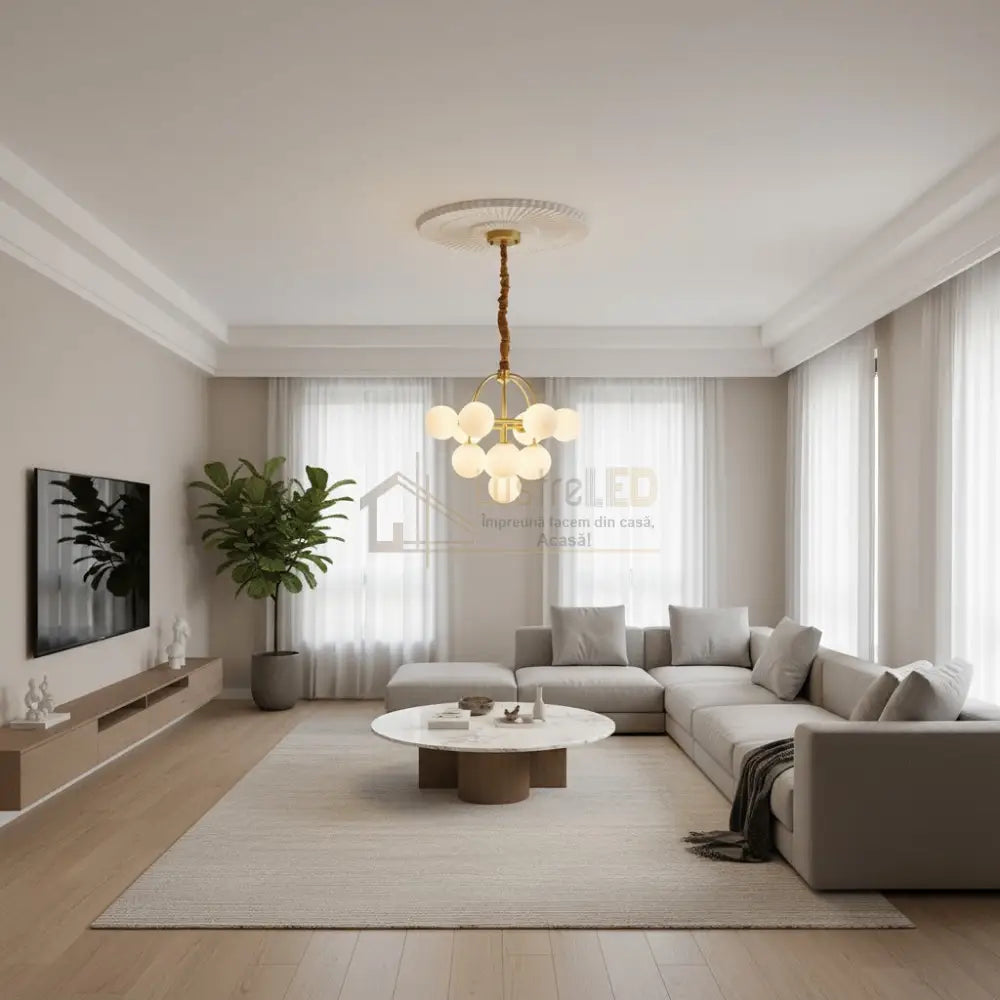 Lustra CAGE Gold Abajur Mat 13xE27 Chandeliers