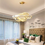 Candelabru LED 100W Cristal ROYAL GOLD 3 Segmente Telecomanda