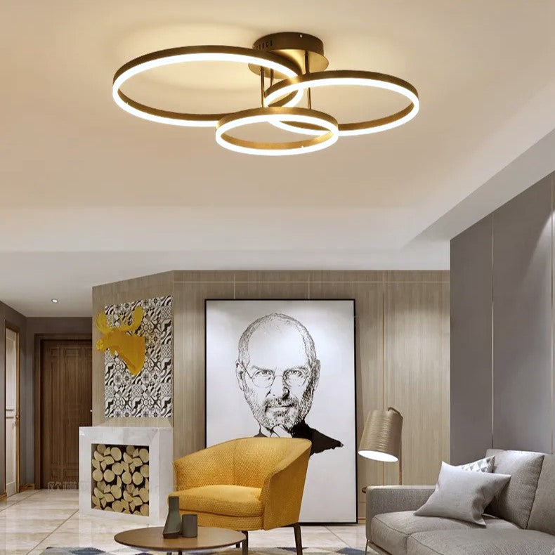 Lustra LED Beauty Brown Circle Echivalent 600W Telecomanda