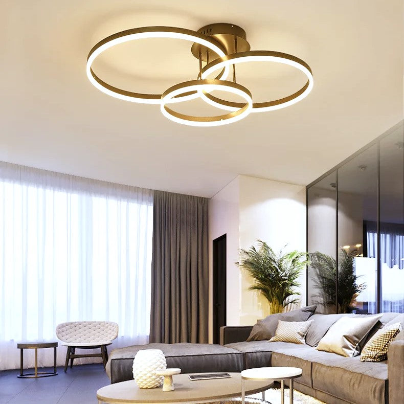 Lustra LED Beauty Brown Circle Echivalent 600W Telecomanda