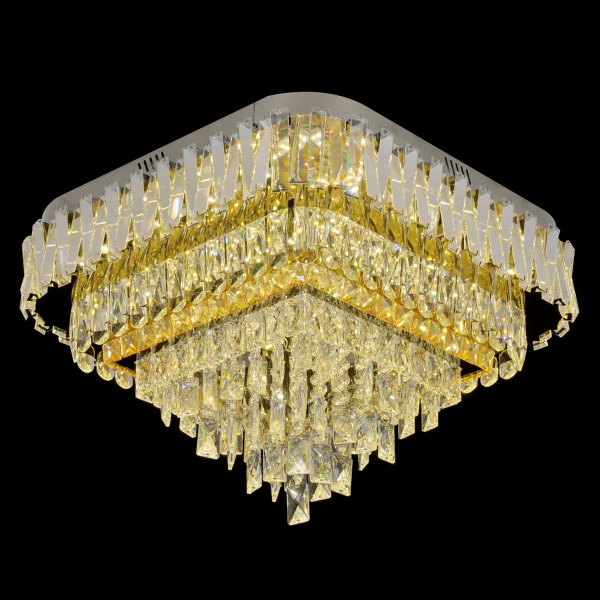 Lustra LED Cristal Aplicata Grand GLAMOUR Square Telecomanda