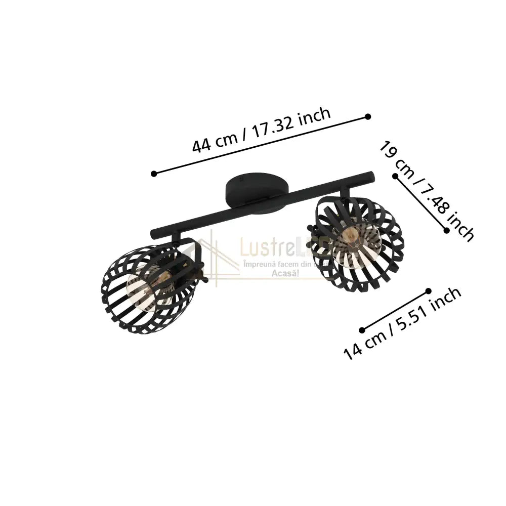 Lustra cu 2 Spoturi Black GIRONA EGLO 900662 lustreled.ro