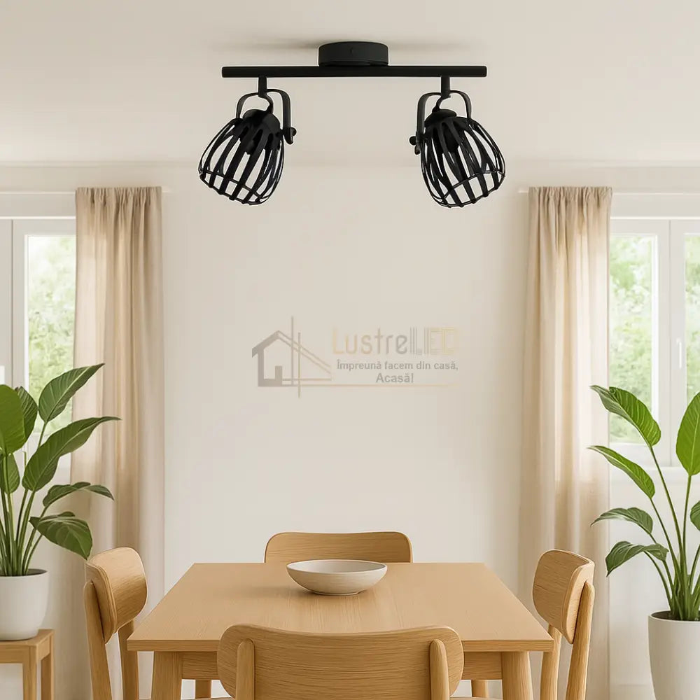 Lustra cu 2 Spoturi Black GIRONA EGLO 900662 lustreled.ro