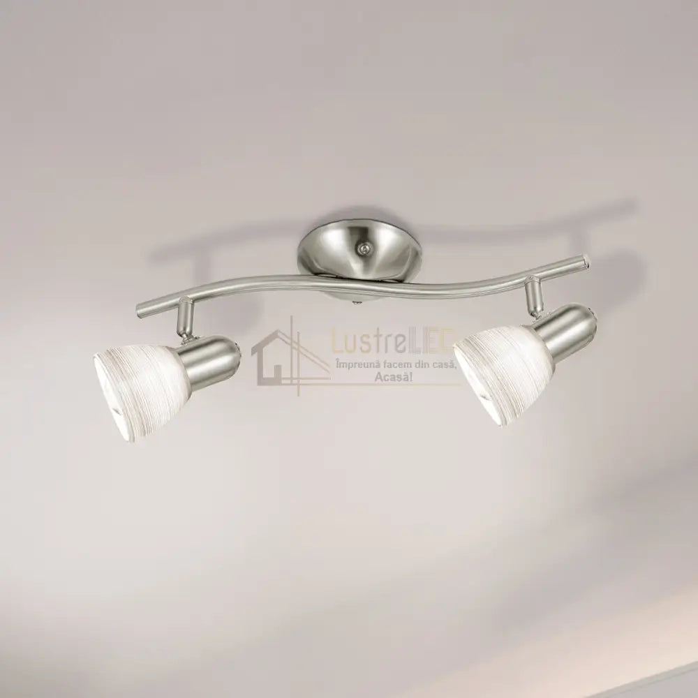 Lustra cu 2 Spoturi Reglabile DAKAR 1 Silver & White Chandeliers