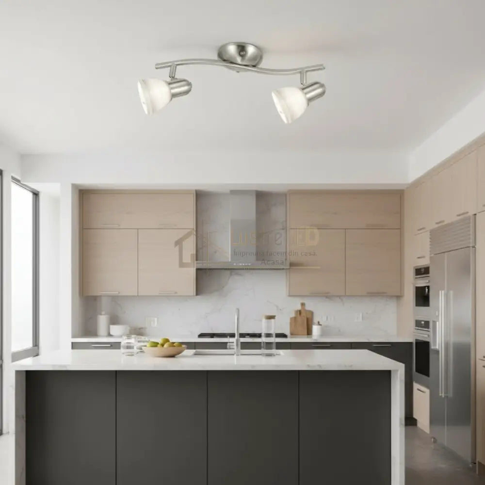 Lustra cu 2 Spoturi Reglabile DAKAR 1 Silver & White Chandeliers