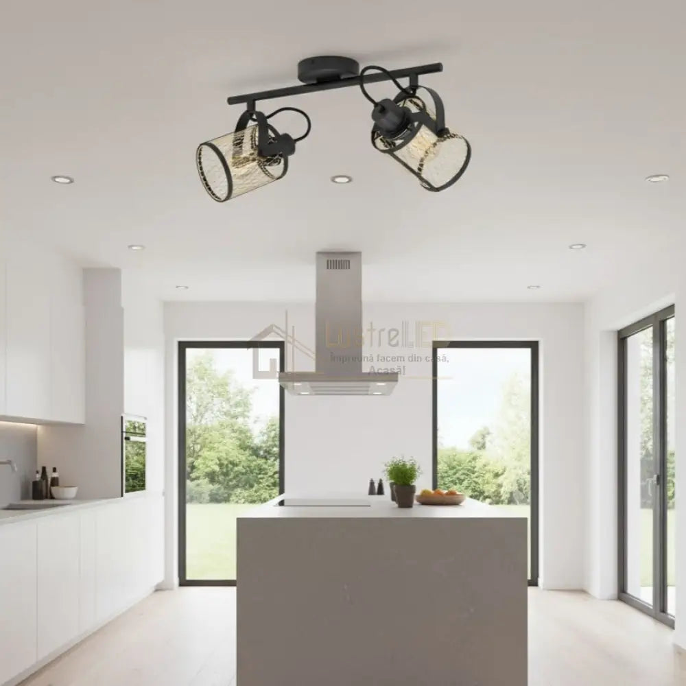 Lustra cu 2 Spoturi Reglabile DELLOW Black Eglo Chandeliers
