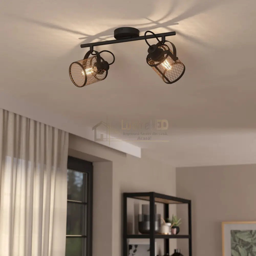 Lustra cu 2 Spoturi Reglabile DELLOW Black Eglo Chandeliers