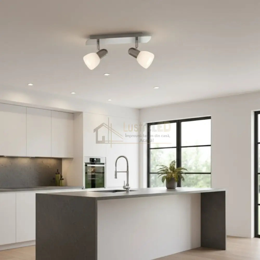 Lustra cu 2 Spoturi Reglabile ENEA Silver Eglo Chandeliers