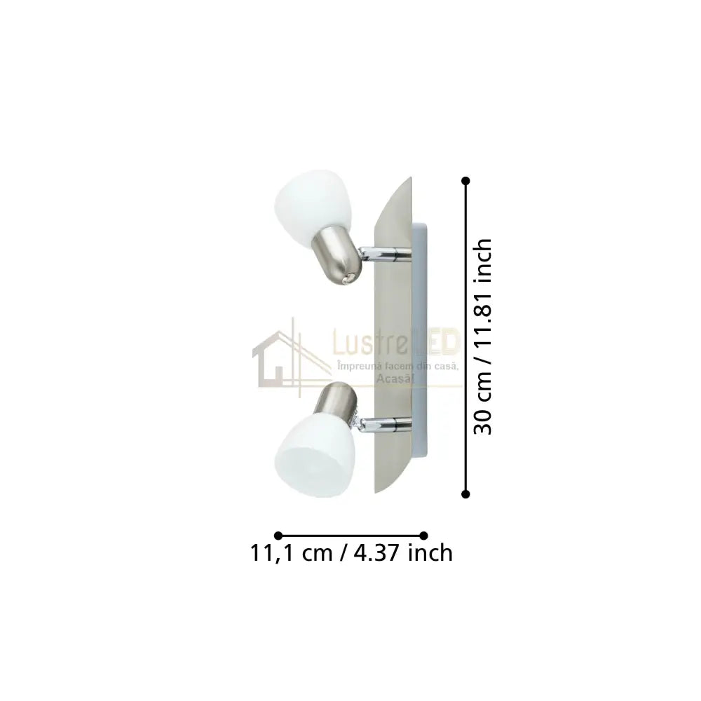 Lustra cu 2 Spoturi Reglabile ENEA Silver Eglo Chandeliers