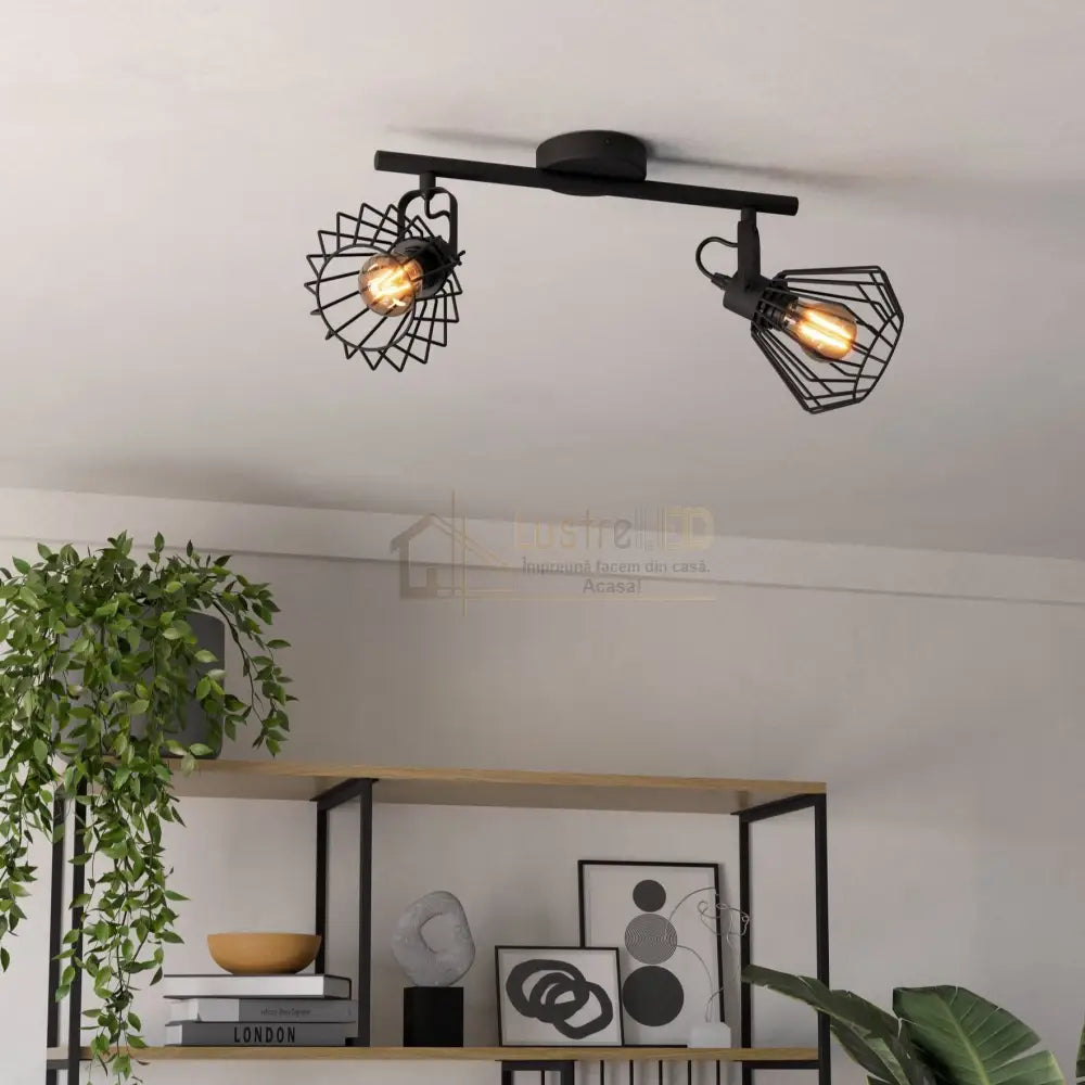 Lustra cu 2 Spoturi Reglabile TABILLANO Black Eglo Chandeliers