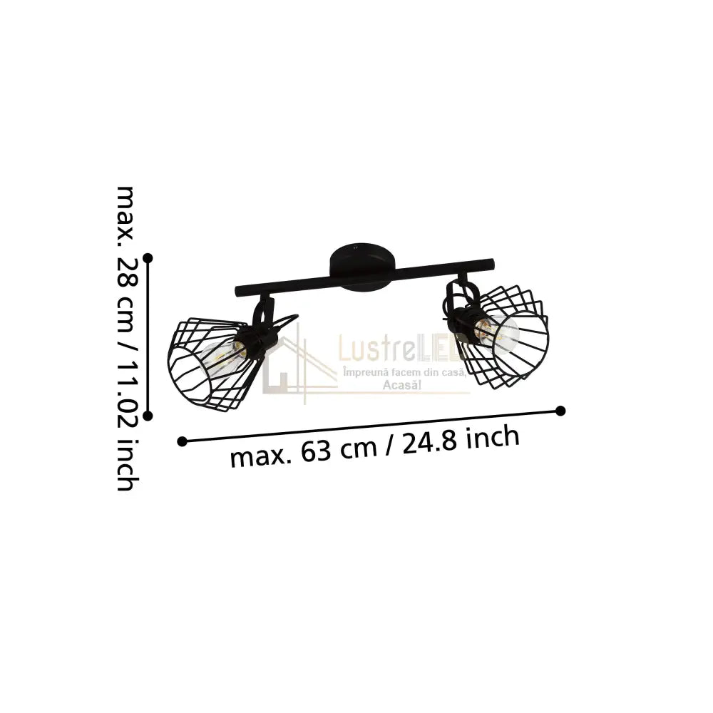 Lustra cu 2 Spoturi Reglabile TABILLANO Black Eglo Chandeliers