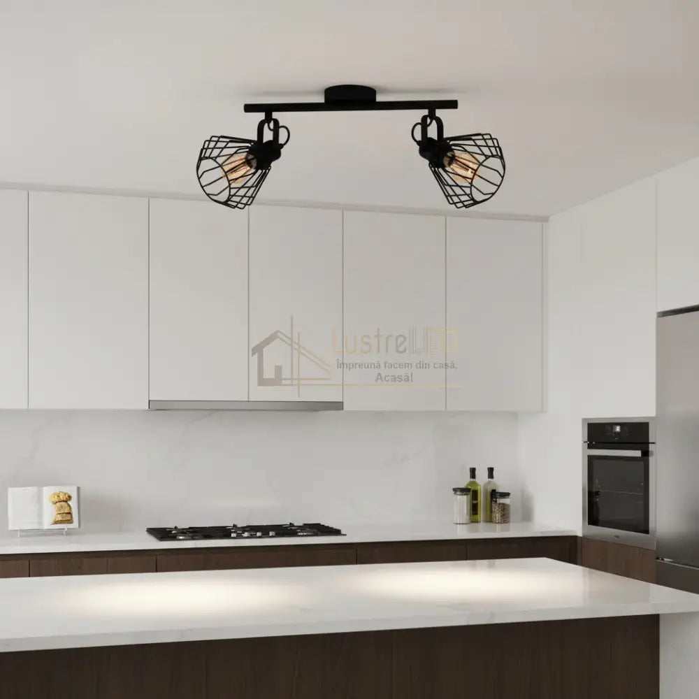 Lustra cu 2 Spoturi Reglabile TABILLANO Black Eglo Chandeliers