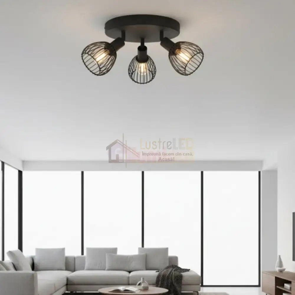 Lustra Cu 3 Spoturi Reglabile Black SONNINO 25CM Lighting Fixtures
