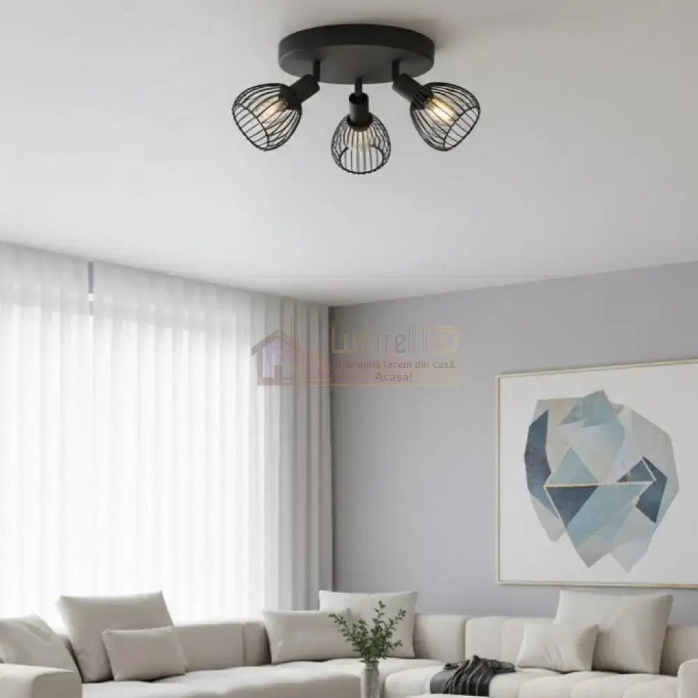 Lustra Cu 3 Spoturi Reglabile Black SONNINO 25CM Lighting Fixtures