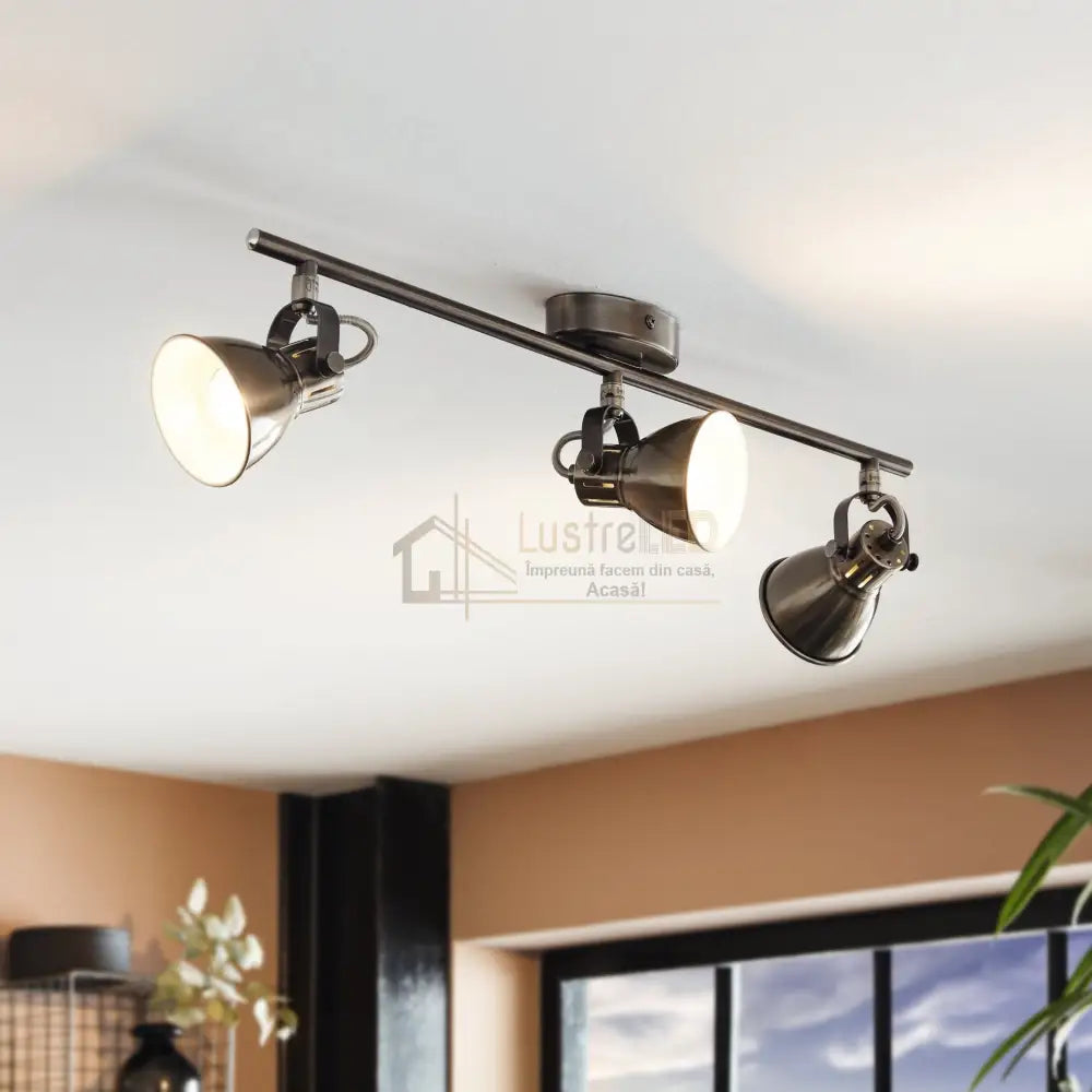 Lustra cu 3 Spoturi Reglabile SERAS Silver Eglo Chandeliers