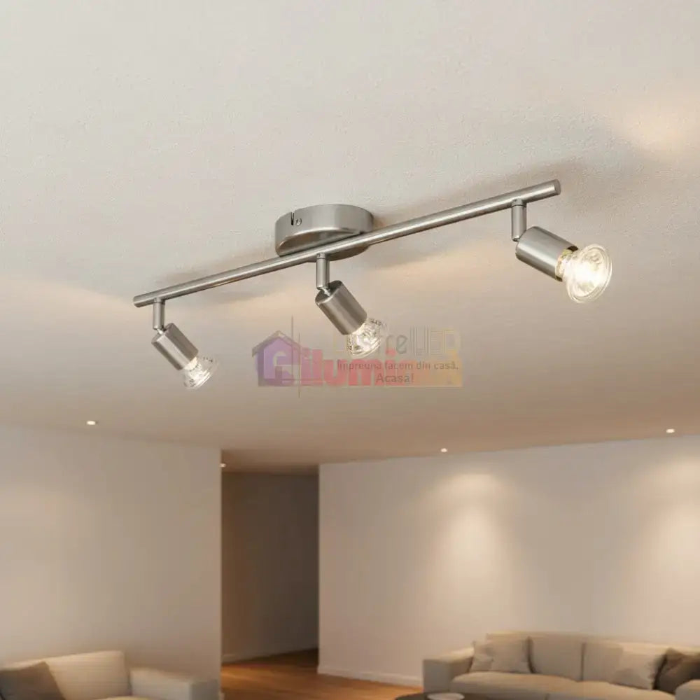 Lustra Cu 3 Spoturi Reglabile Silver BUZZ-LED 48.5CM ARGINTIE Lighting Fixtures