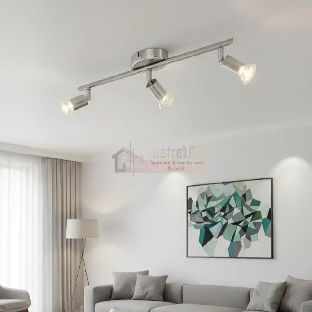 Lustra Cu 3 Spoturi Reglabile Silver BUZZ-LED 48.5CM ARGINTIE Lighting Fixtures